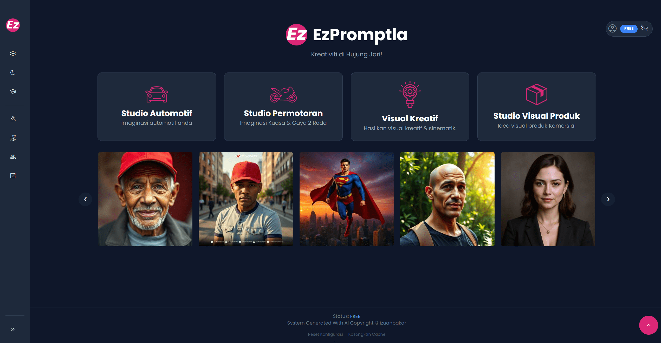 Contoh antaramuka EzPromptla 1
